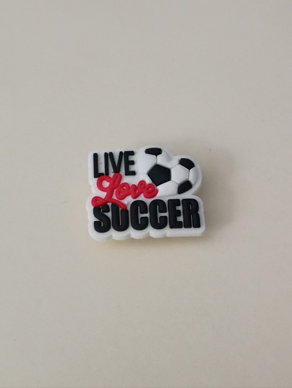 10 for $10 Jibbitz Croc Charm - Soccer Ball Heart Shaped Live Love Soccer Sports
